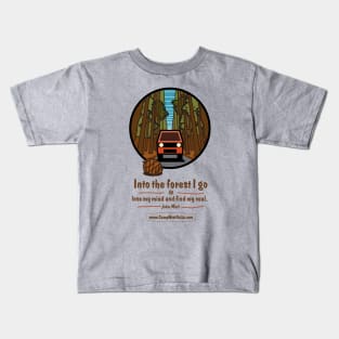 Campervan in Redwood Forest, light Kids T-Shirt